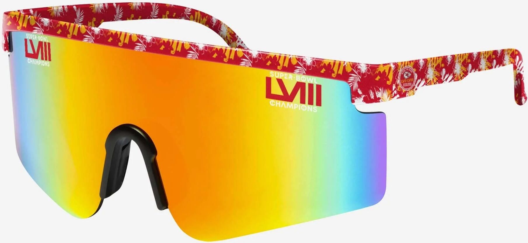 FOCO Kansas City Chiefs Super Bowl LVIII Champions Floral Large Frame Sunglasses - Unisex