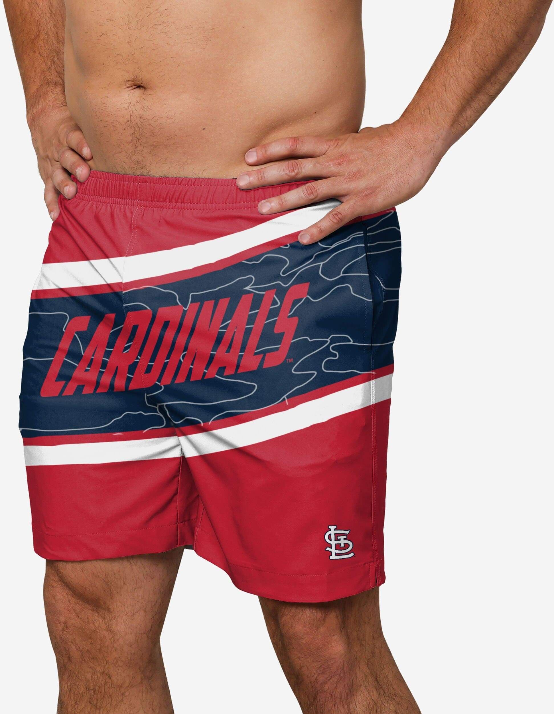 FOCO St Louis Cardinals Big Wordmark Swimming Trunks - M - Men