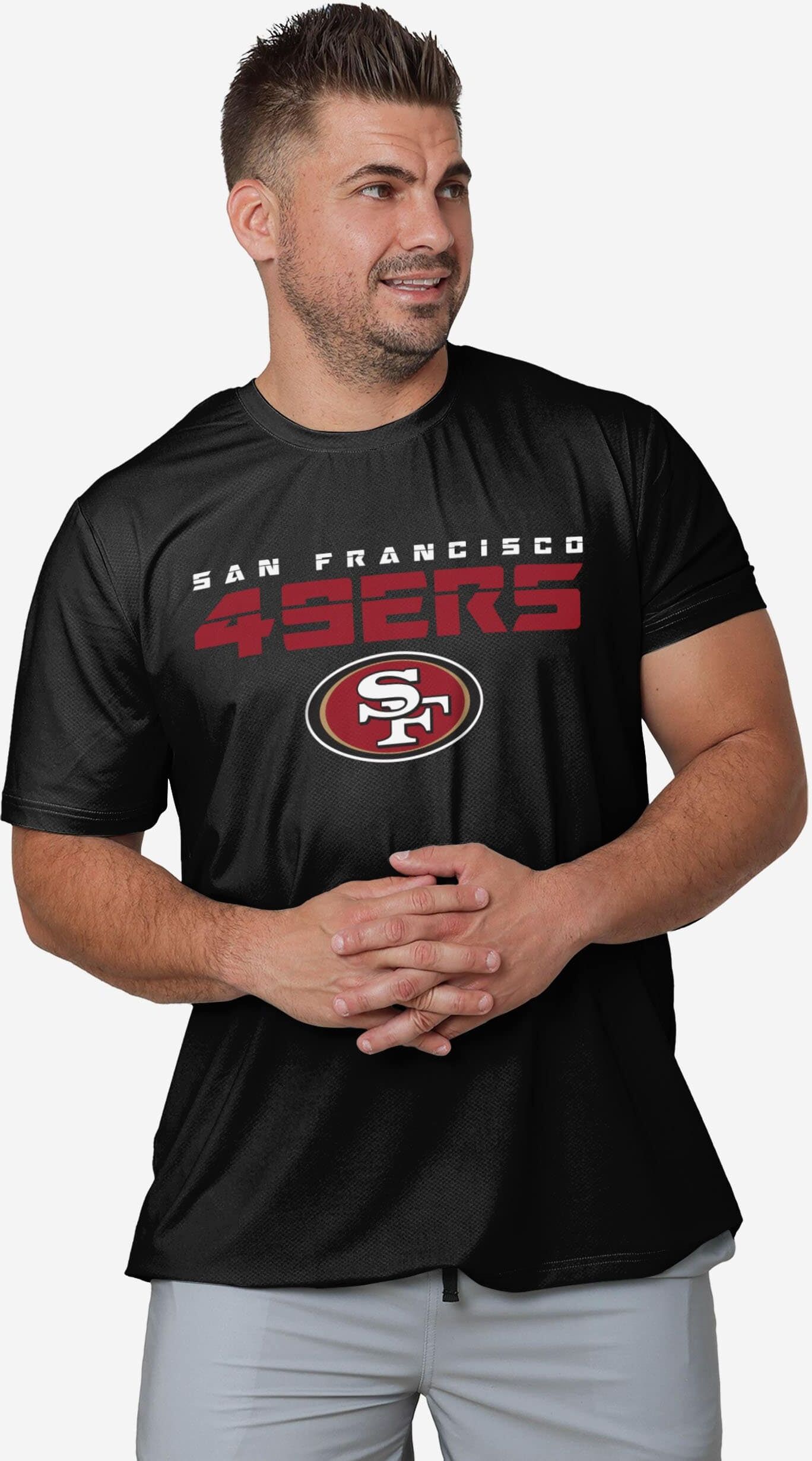 FOCO San Francisco 49ers Rash Guard Short Sleeve Swim Shirt - S - Men