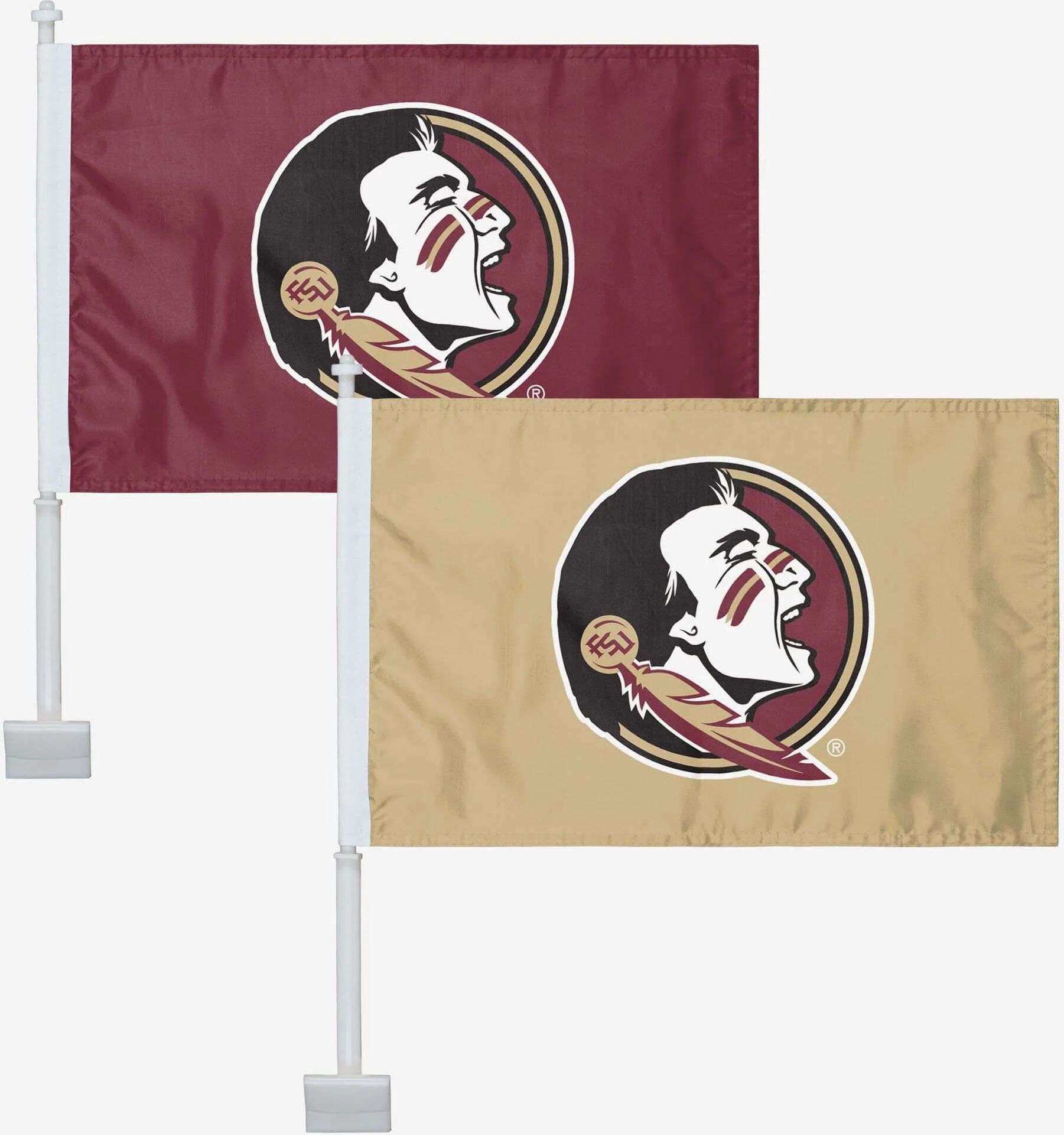 FOCO Florida State Seminoles 2 Pack Solid Car Flag -