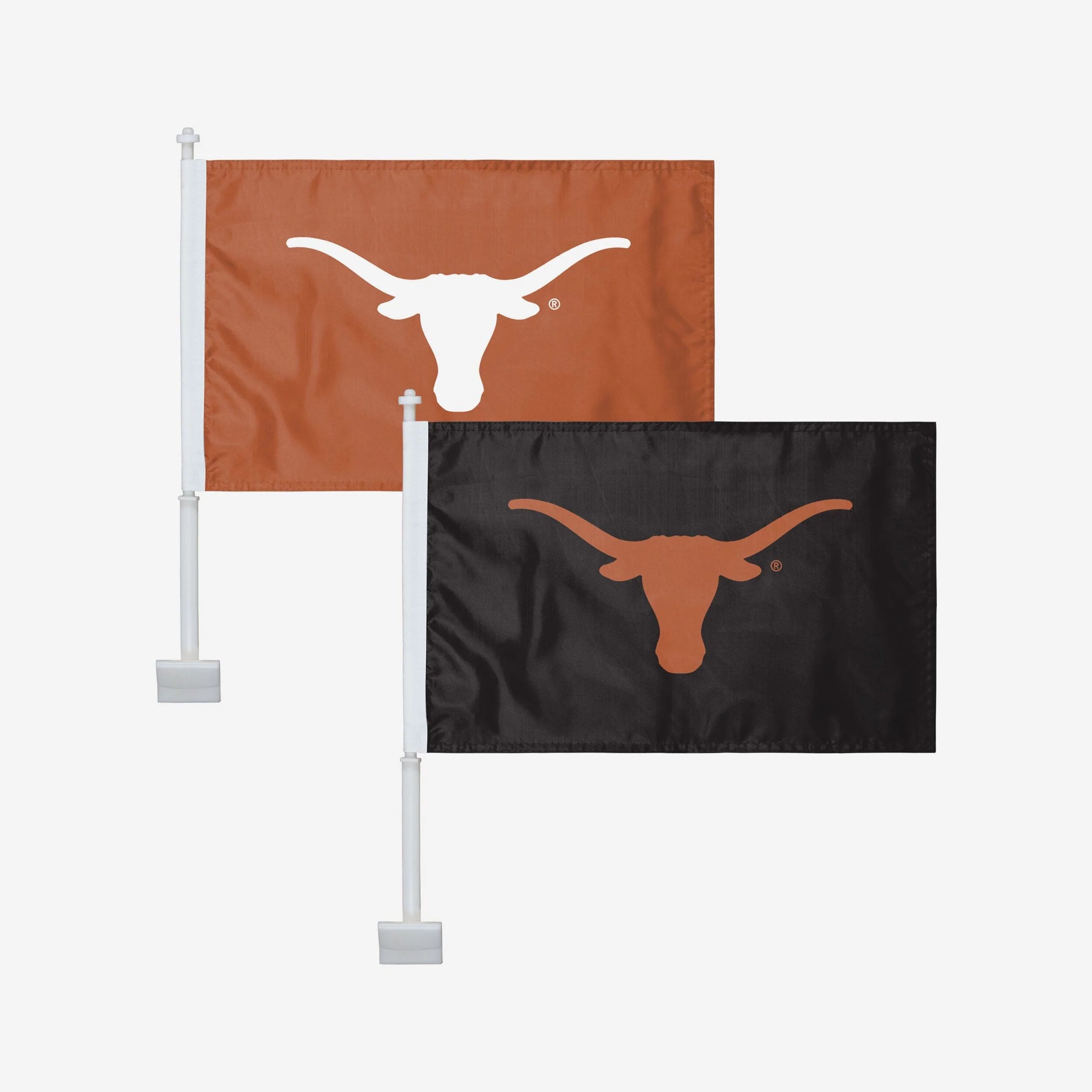 FOCO Texas Longhorns 2 Pack Solid Car Flag -