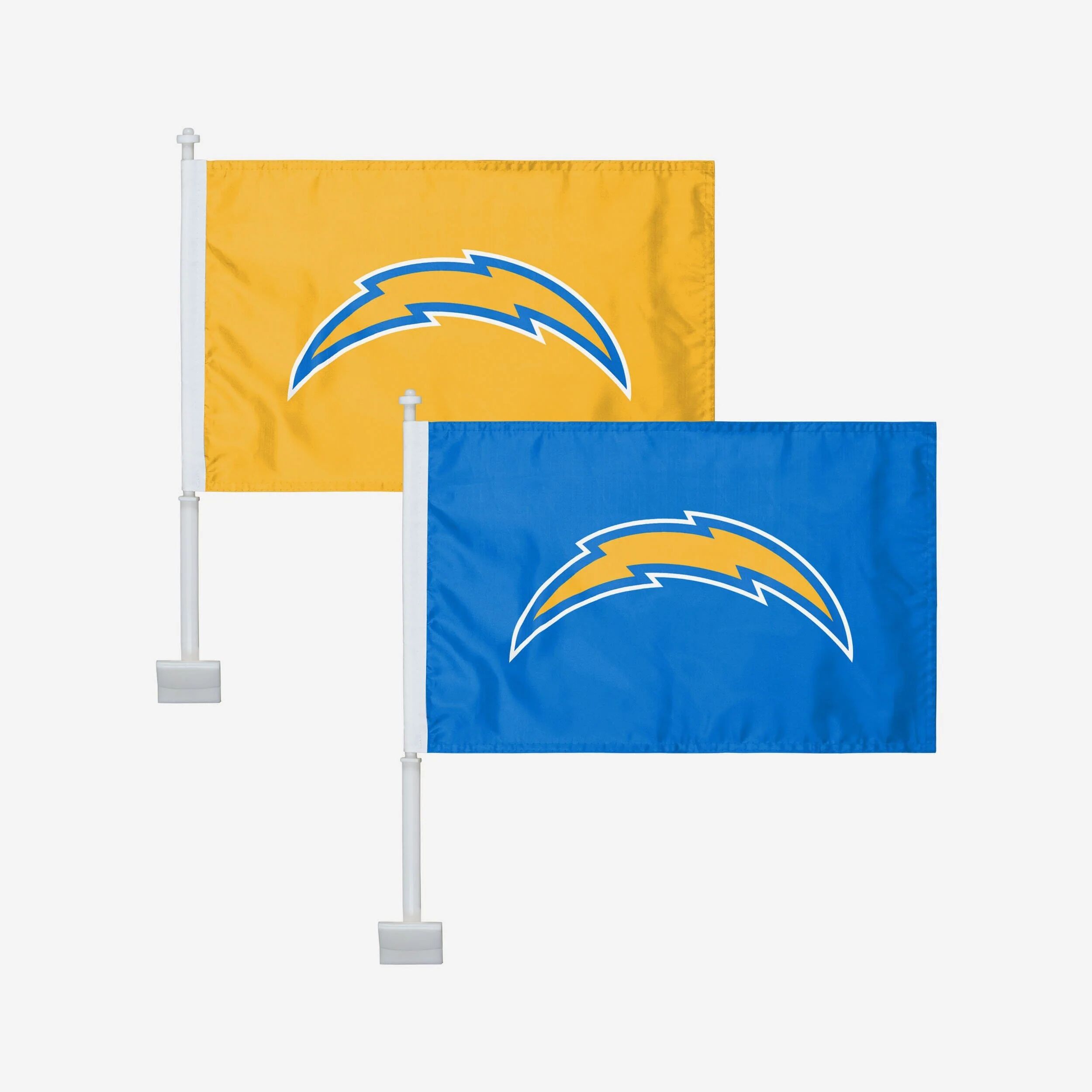 FOCO Los Angeles Chargers 2 Pack Solid Car Flag -