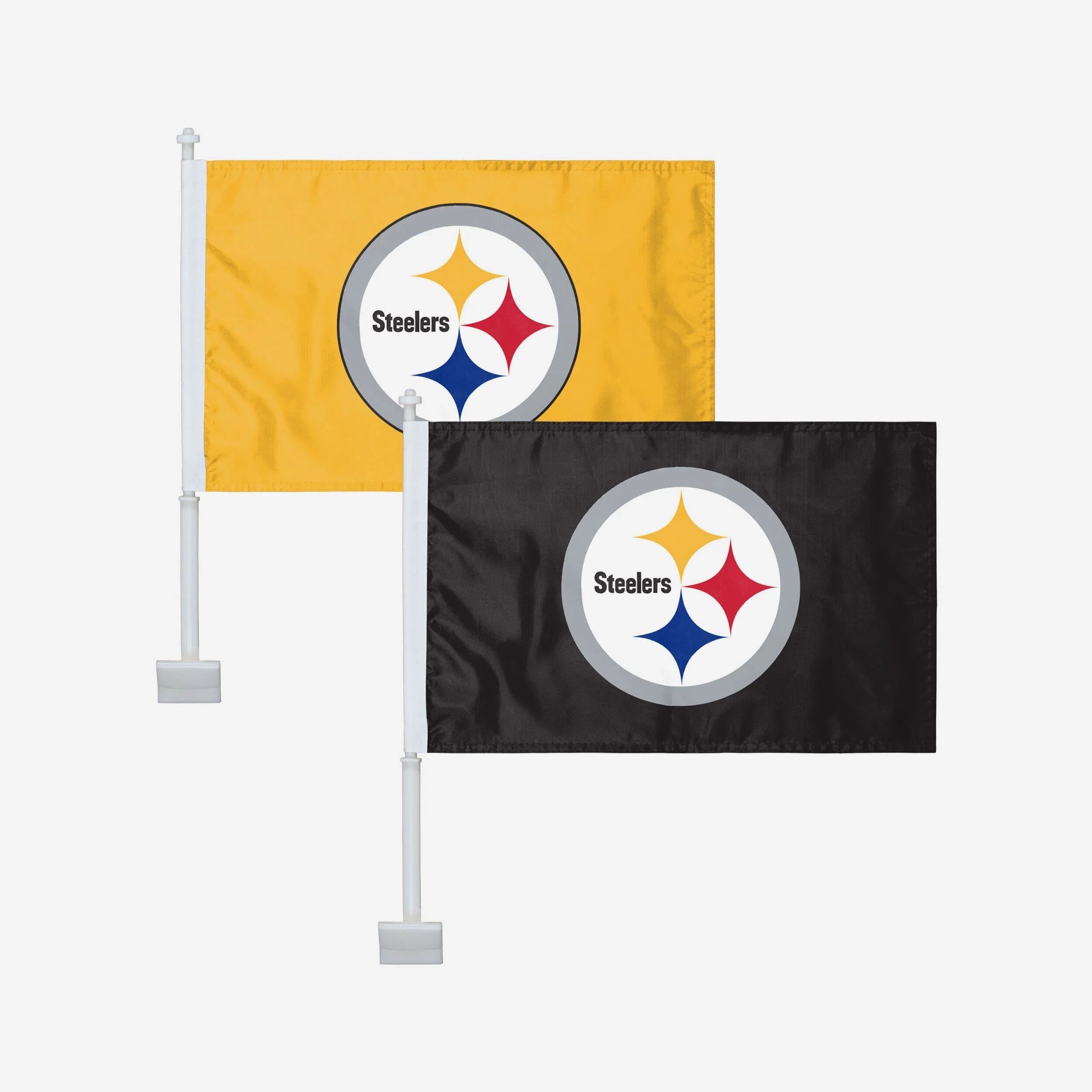 FOCO Pittsburgh Steelers 2 Pack Solid Car Flag -