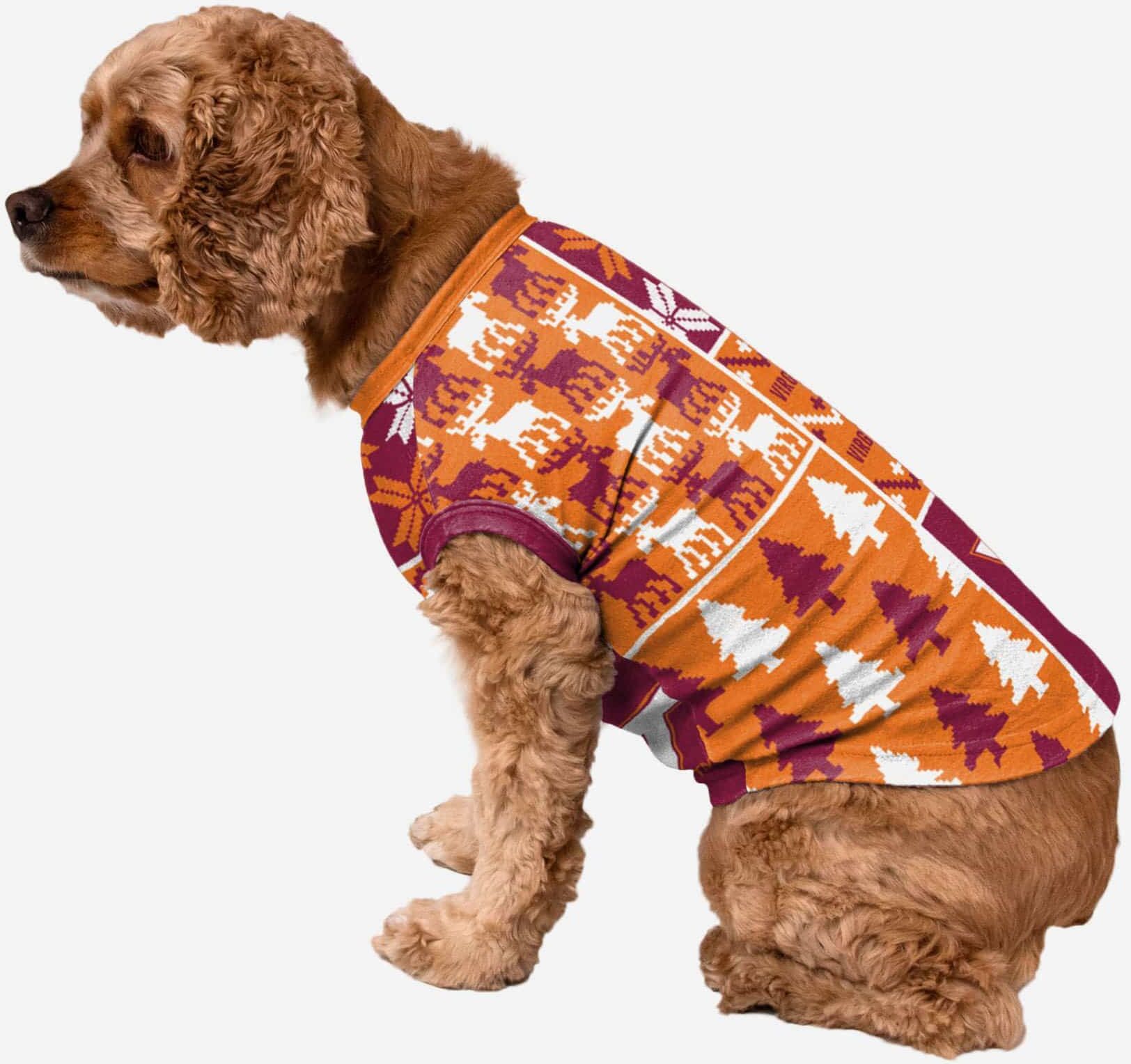 FOCO Virginia Tech Hokies Busy Block Dog Sweater - M -