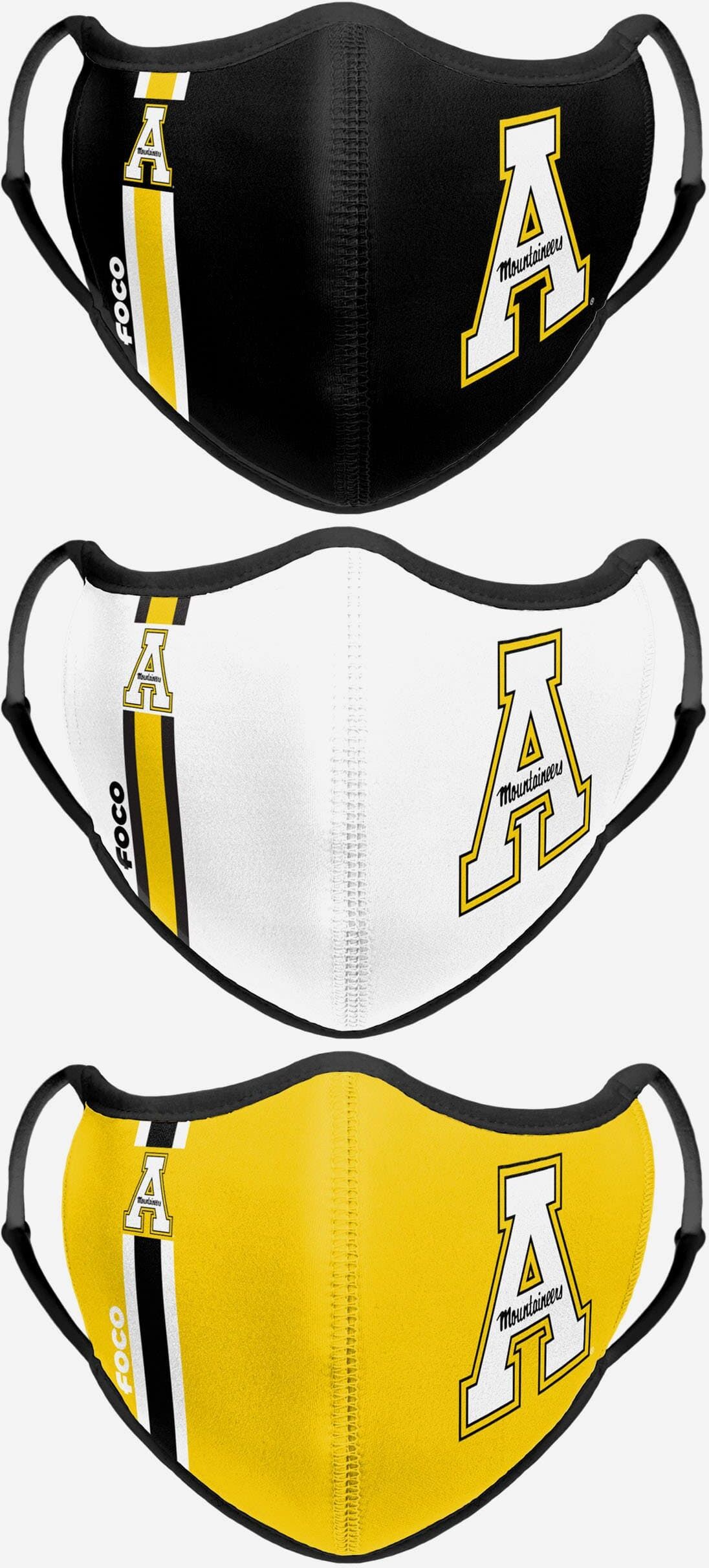 FOCO Appalachian State Mountaineers Sport 3 Pack Face Cover - Unisex