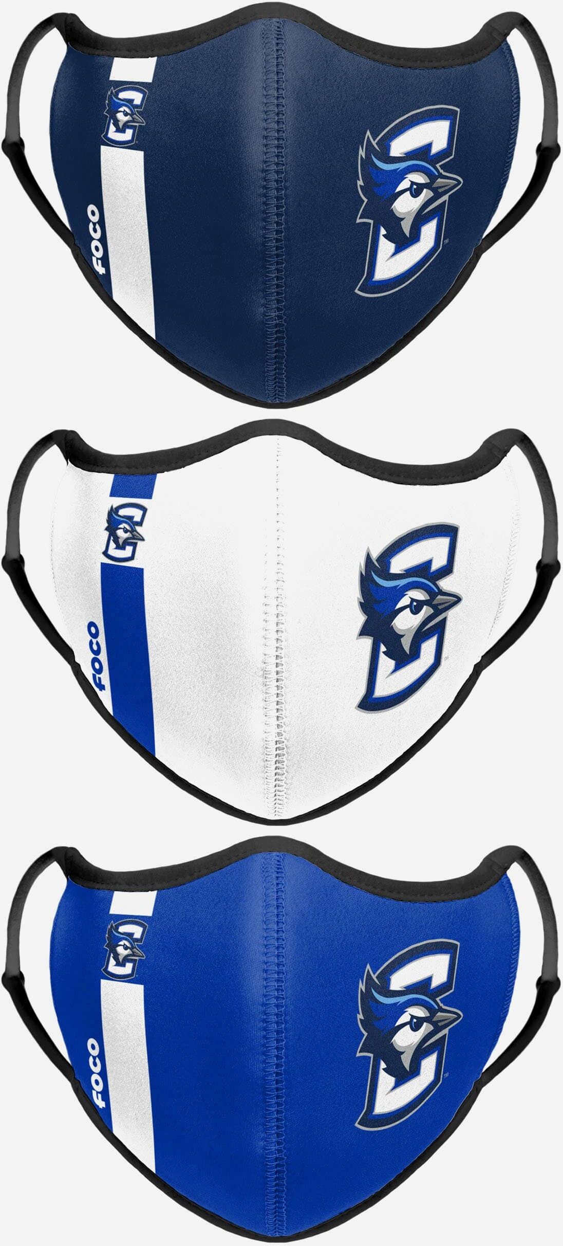 FOCO Creighton Bluejays Sport 3 Pack Face Cover - Unisex