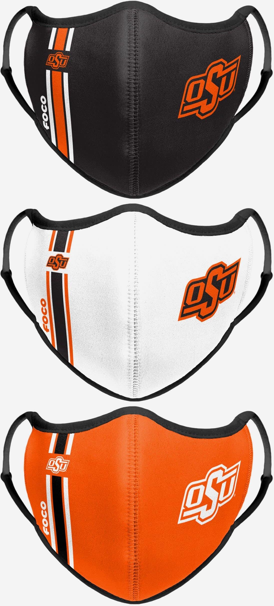 FOCO Oklahoma State Cowboys Sport 3 Pack Face Cover - Unisex