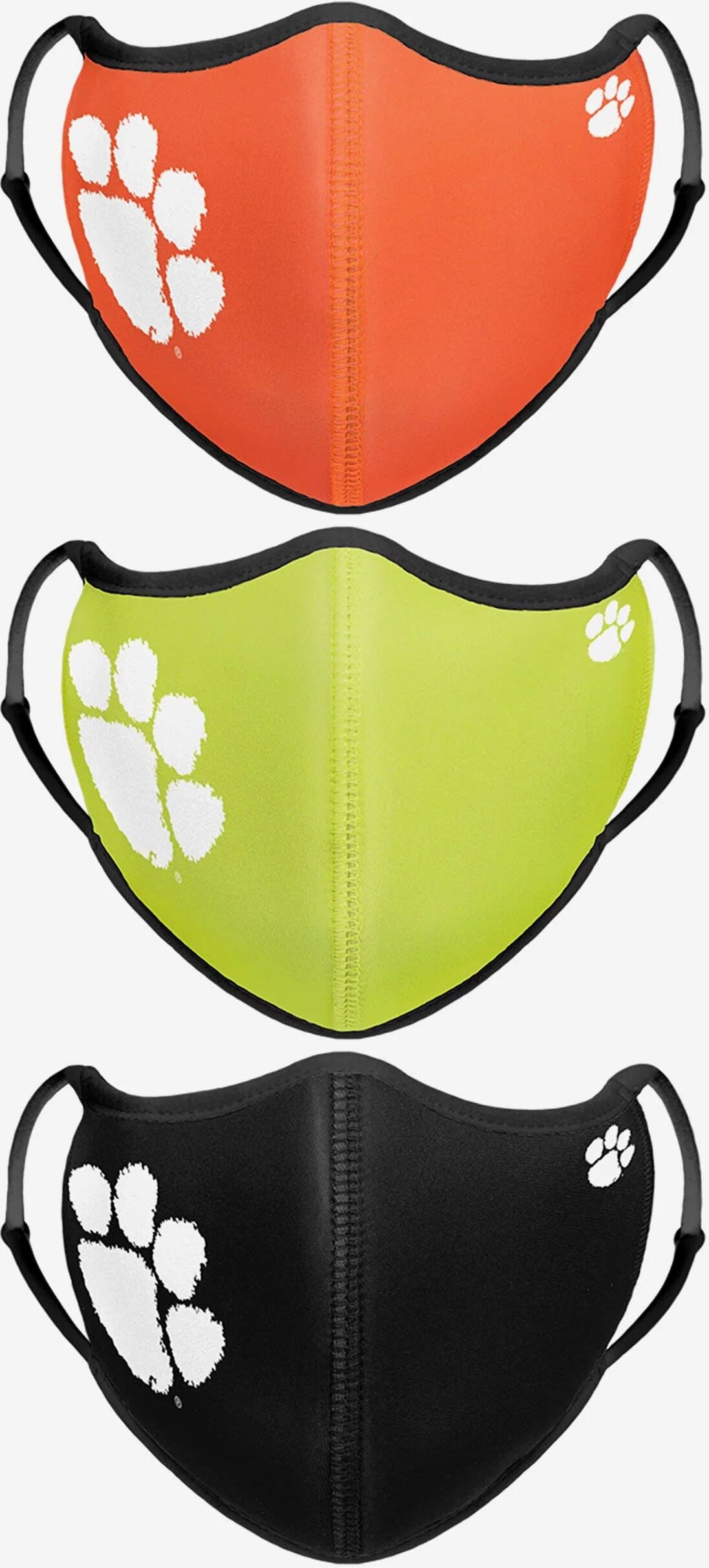 FOCO Clemson Tigers Highlights Sport 3 Pack Face Cover - Unisex