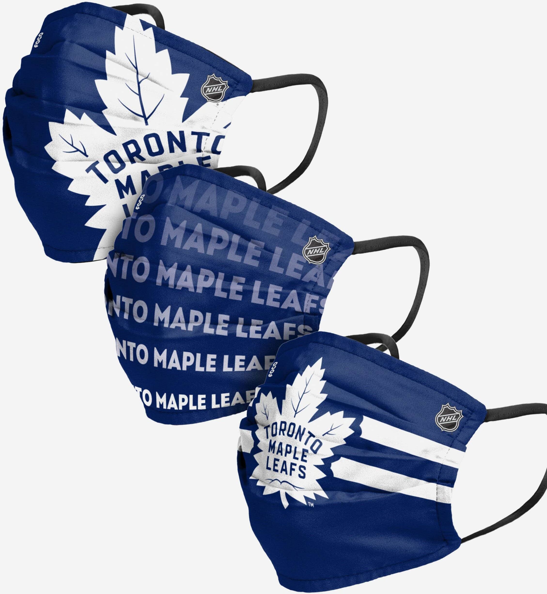 FOCO Toronto Maple Leafs Matchday 3 Pack Face Cover - Youth - Men