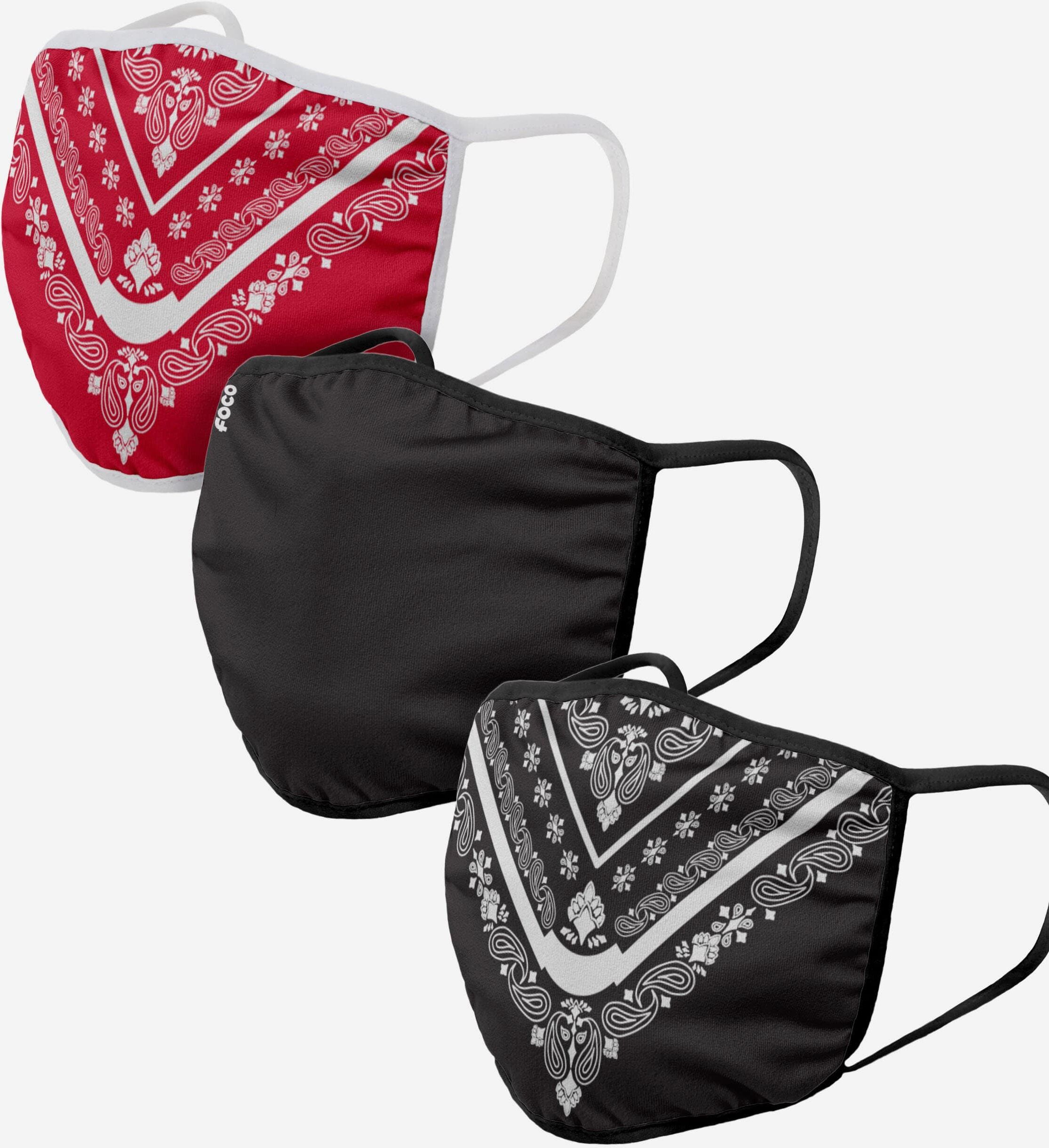 FOCO Bandana 3 Pack Face Cover - Unisex