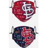 FOCO St Louis Cardinals Logo Rush Adjustable 2 Pack Face Cover - Unisex