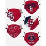 FOCO St Louis Cardinals Youth Rising Stars Adjustable 5 Pack Face Cover - Unisex