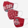 FOCO Ohio State Buckeyes Gametime 3 Pack Face Cover - Unisex