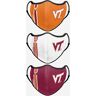 FOCO Virginia Tech Hokies Sport 3 Pack Face Cover - Unisex