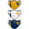 FOCO West Virginia Mountaineers Sport 3 Pack Face Cover - Unisex