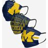 FOCO Michigan Wolverines Matchday 3 Pack Face Cover - Youth - Men