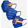 FOCO Kansas Jayhawks Matchday 3 Pack Face Cover - Youth - Men