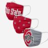 FOCO Ohio State Buckeyes 3 Pack Face Cover - Adult - Unisex