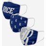 FOCO Rice Owls 3 Pack Face Cover - Unisex