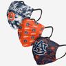 FOCO Auburn Tigers Womens Matchday 3 Pack Face Cover - Women