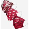 FOCO Wisconsin Badgers Womens Matchday 3 Pack Face Cover - Women