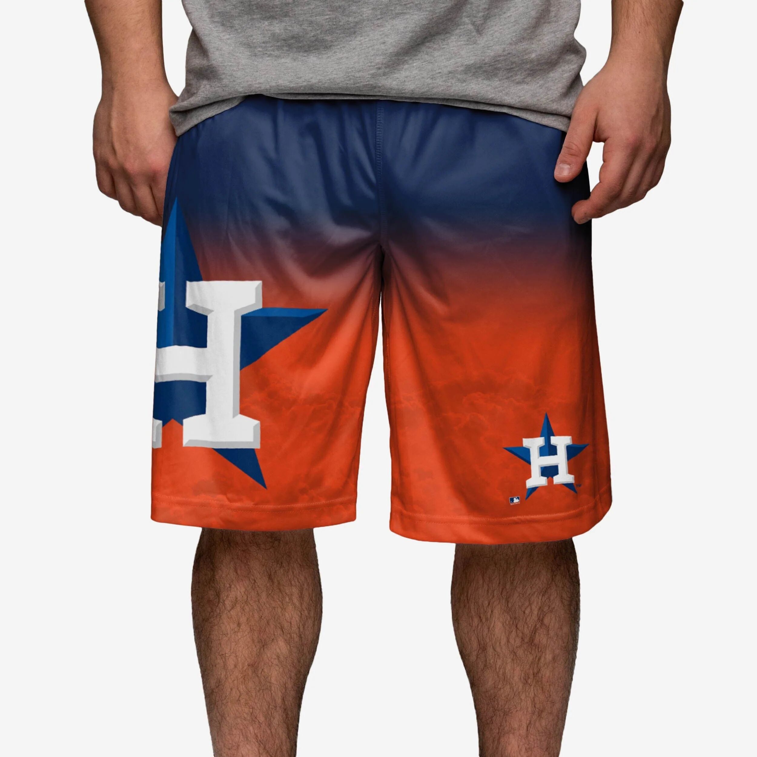 FOCO Houston Astros Gradient Big Logo Training Shorts - S - Men