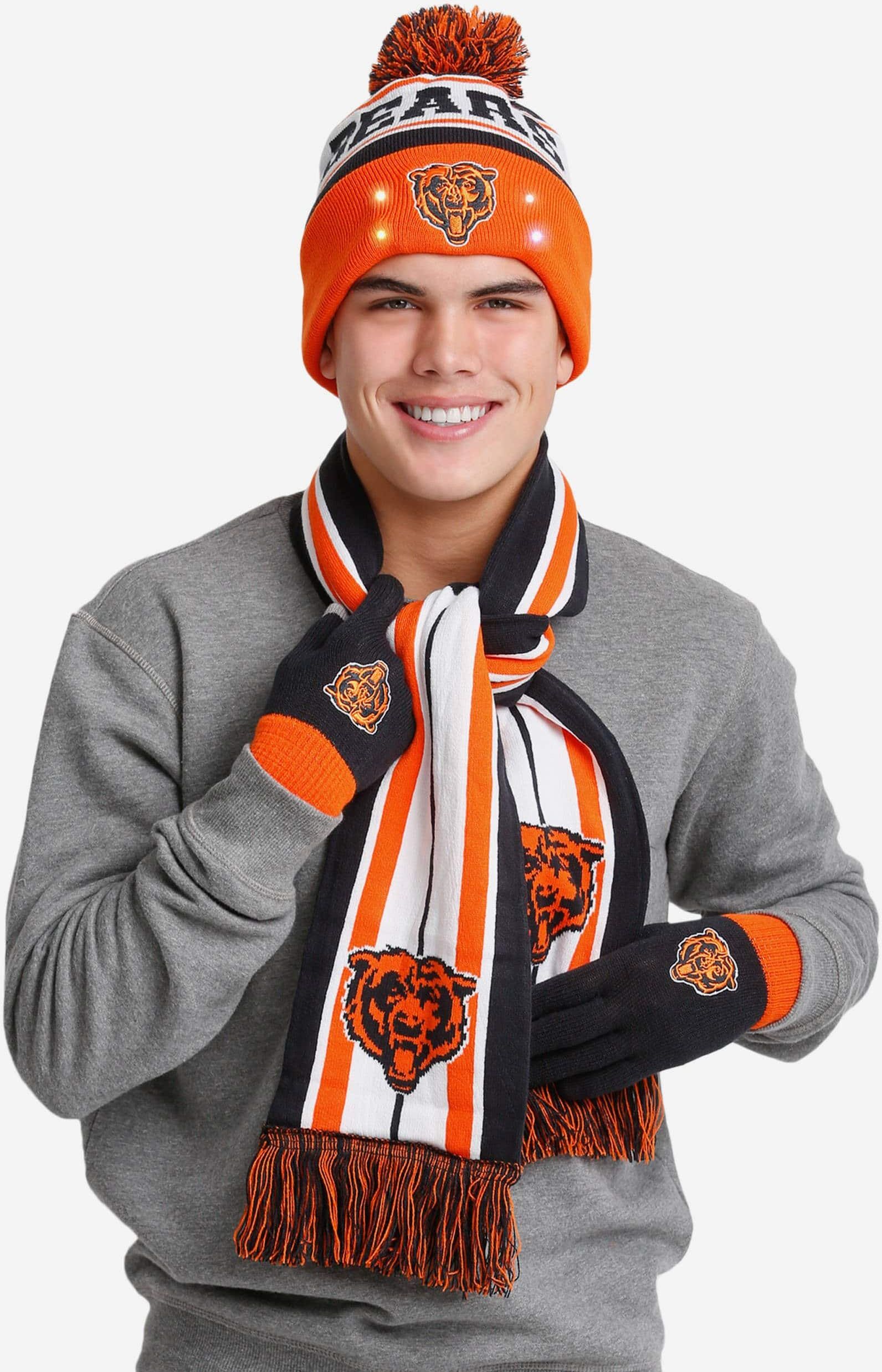 FOCO Chicago Bears Snow Stealer Cold Weather Set - Unisex