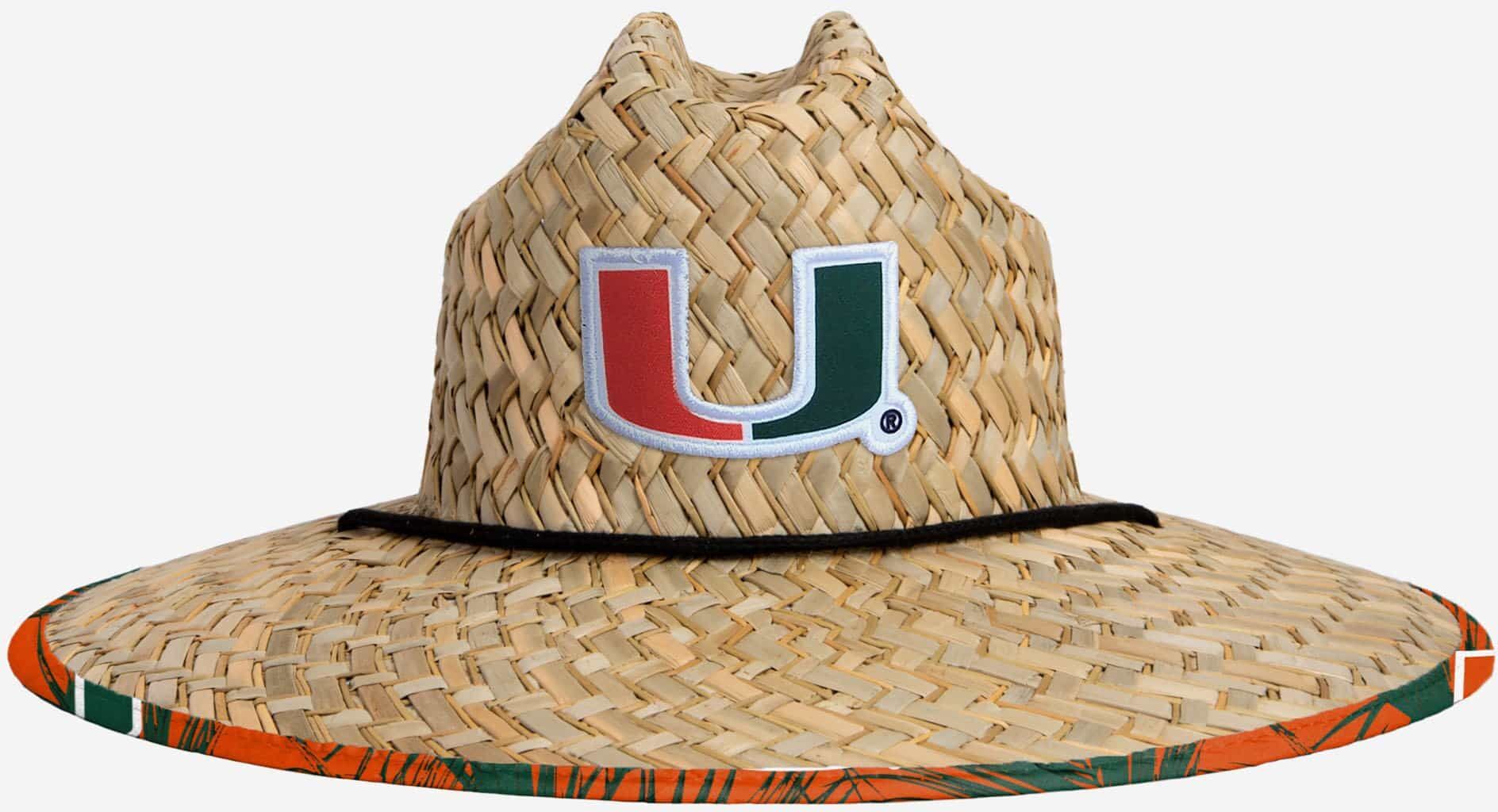 FOCO Miami Hurricanes Floral Straw Hat - Unisex