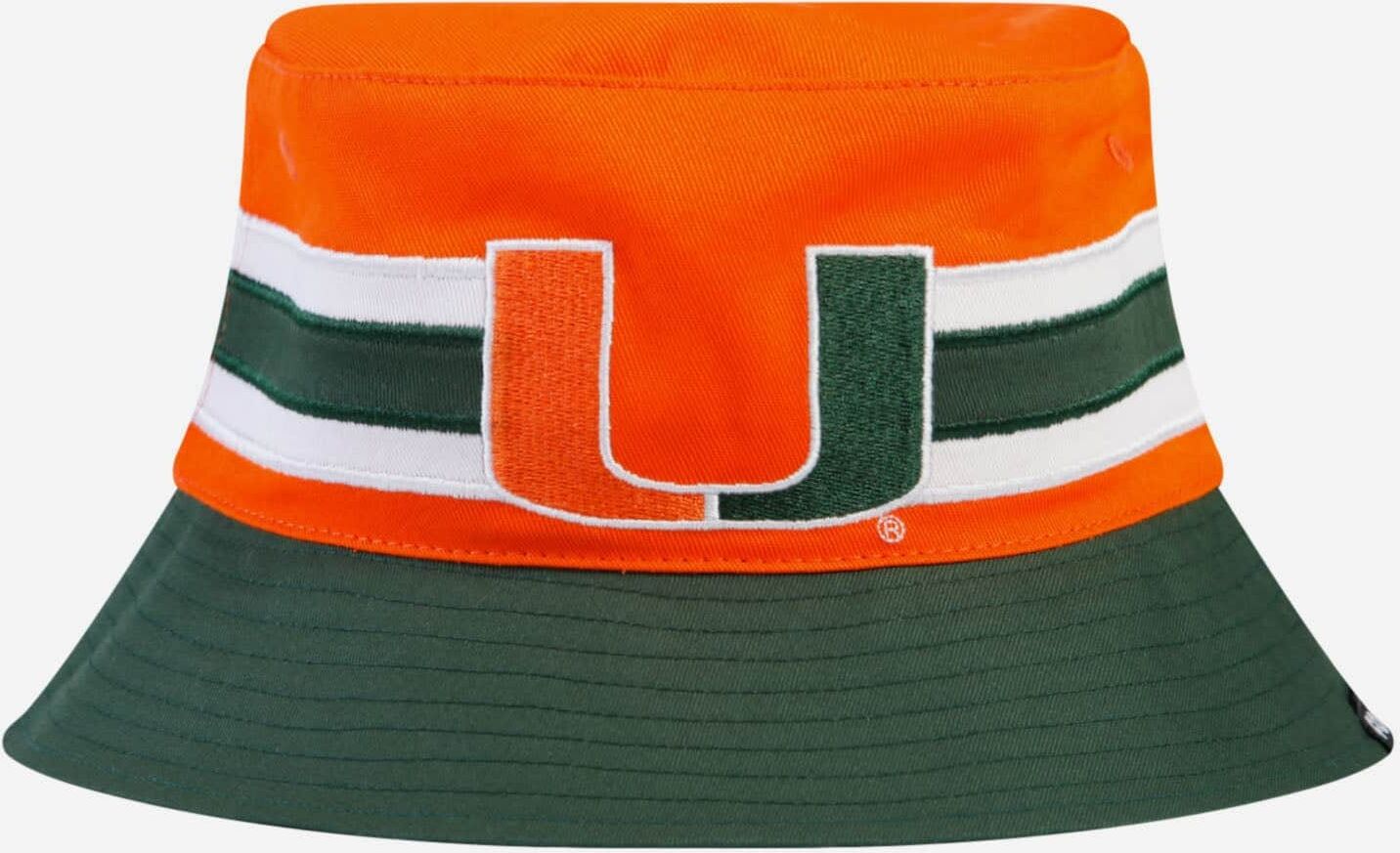 FOCO Miami Hurricanes Team Stripe Bucket Hat - Unisex