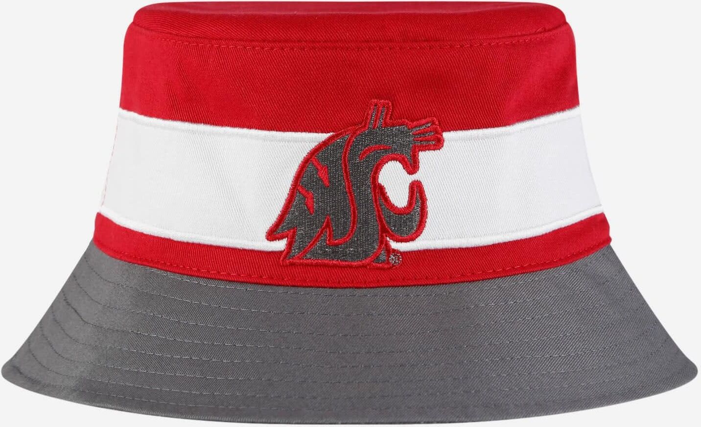 FOCO Washington State Cougars Team Stripe Bucket Hat - Unisex