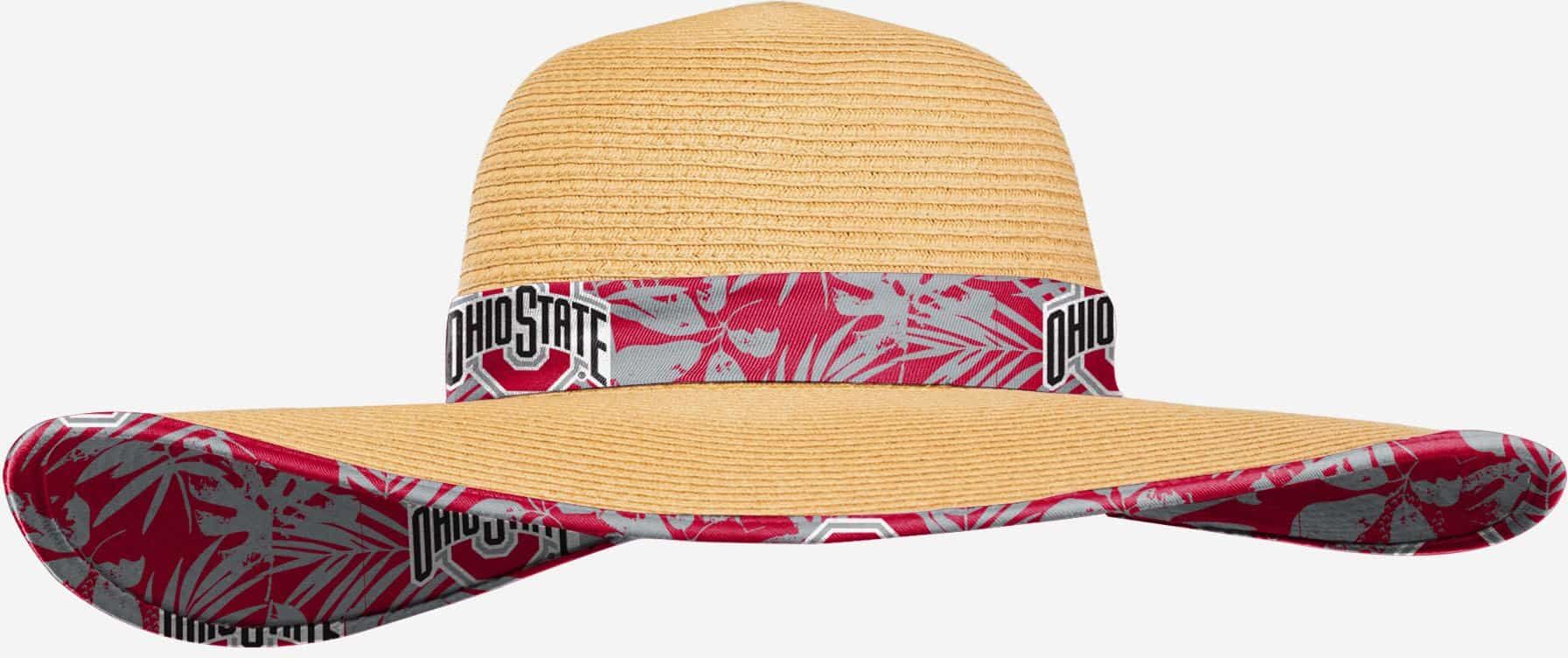 FOCO Ohio State Buckeyes Womens Floral Straw Hat - Women