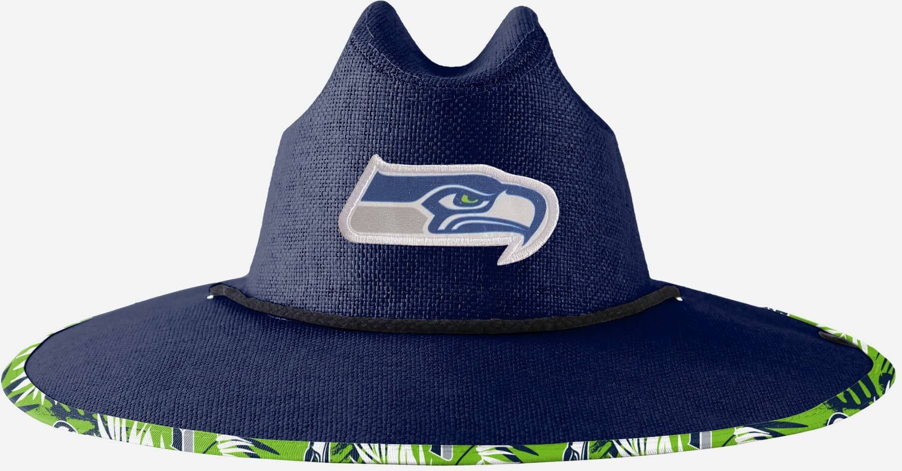 FOCO Seattle Seahawks Team Color Straw Hat - Unisex