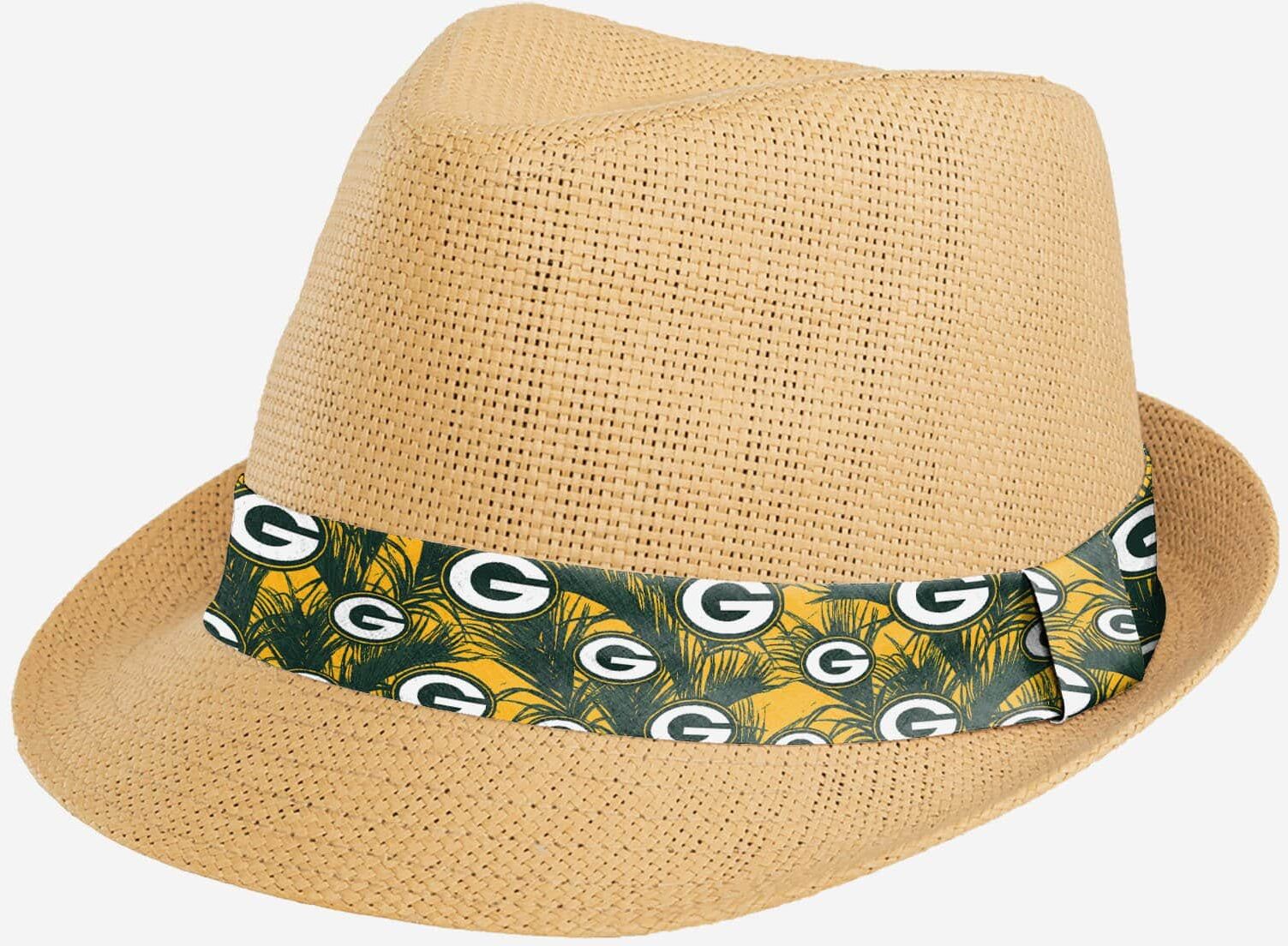 FOCO Green Bay Packers Trilby Straw Hat - Men