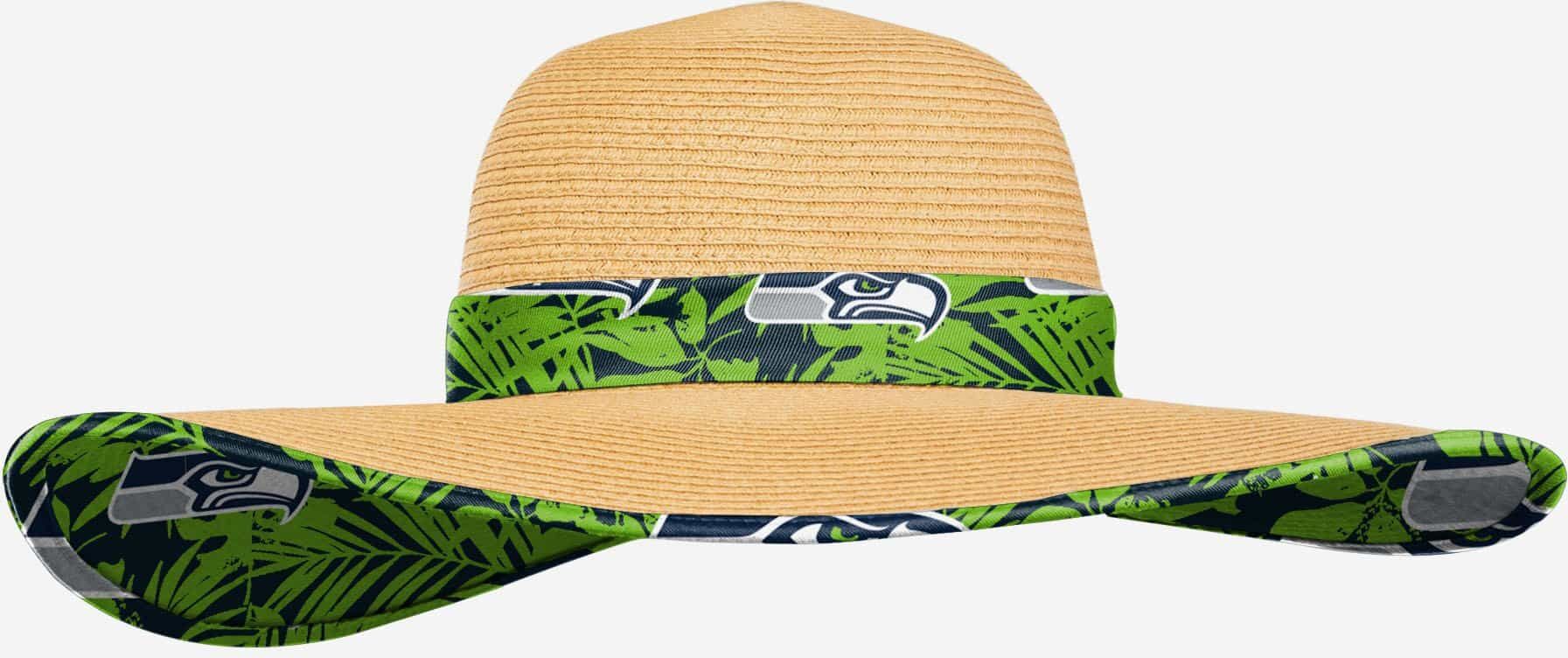 FOCO Seattle Seahawks Womens Floral Straw Hat - Women