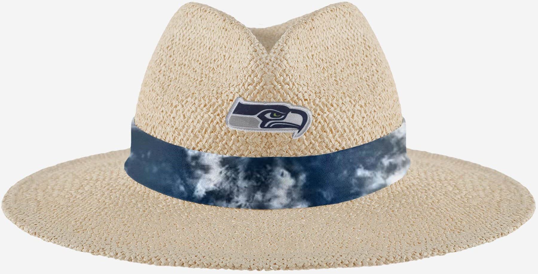 FOCO Seattle Seahawks Womens Tie-Dye Ribbon Straw Hat - Women