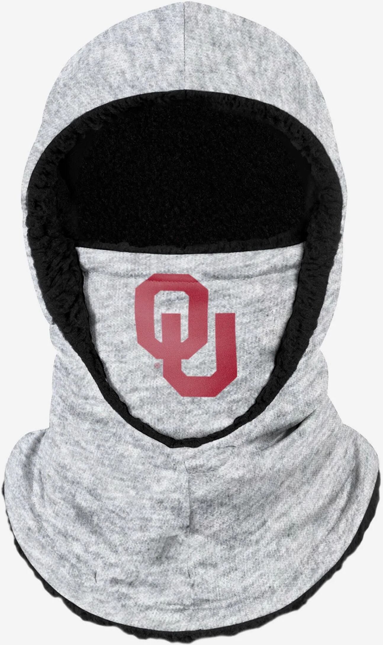 FOCO Oklahoma Sooners Heather Grey Big Logo Hooded Gaiter - Youth - Unisex