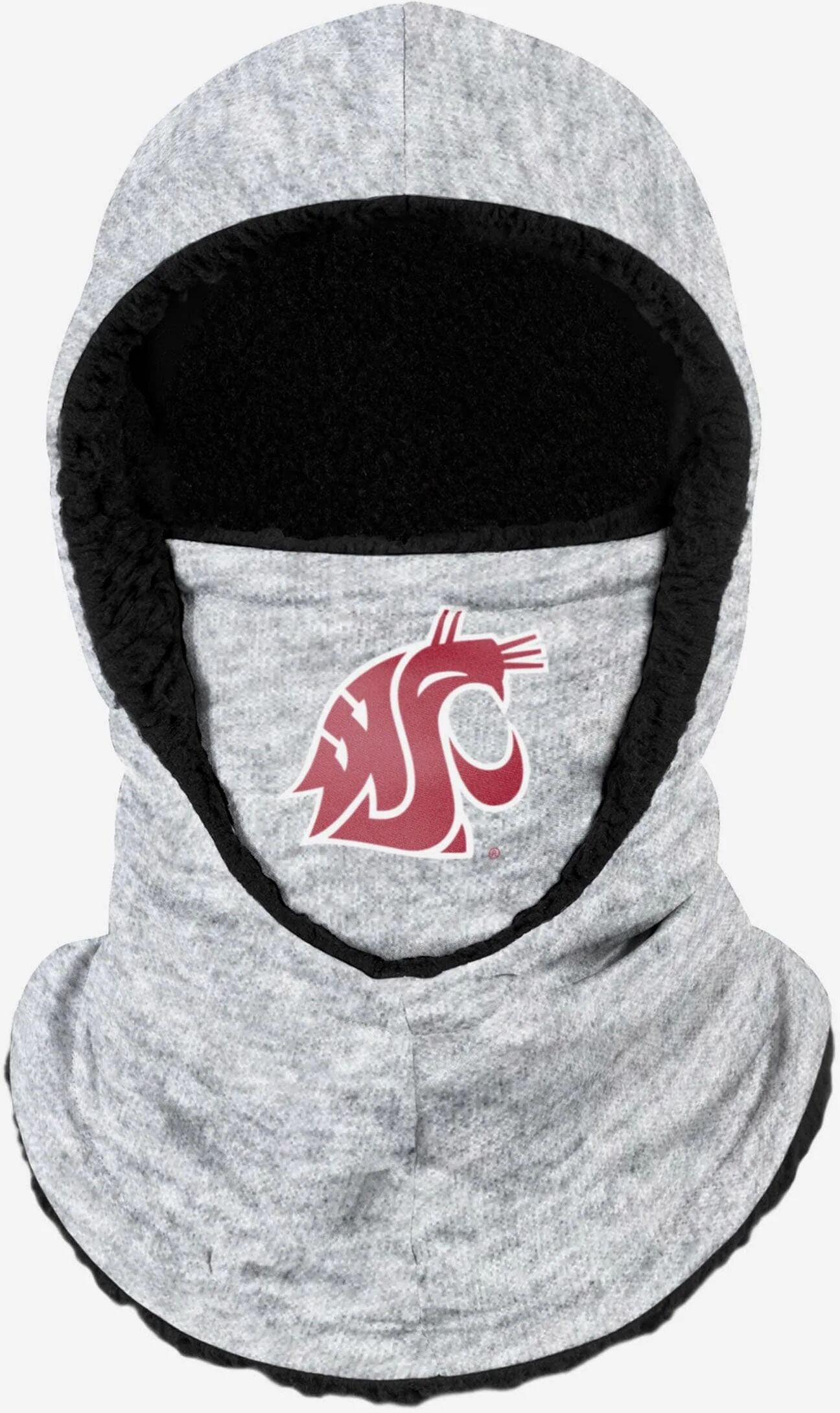 FOCO Washington State Cougars Heather Grey Big Logo Hooded Gaiter - Youth - Unisex