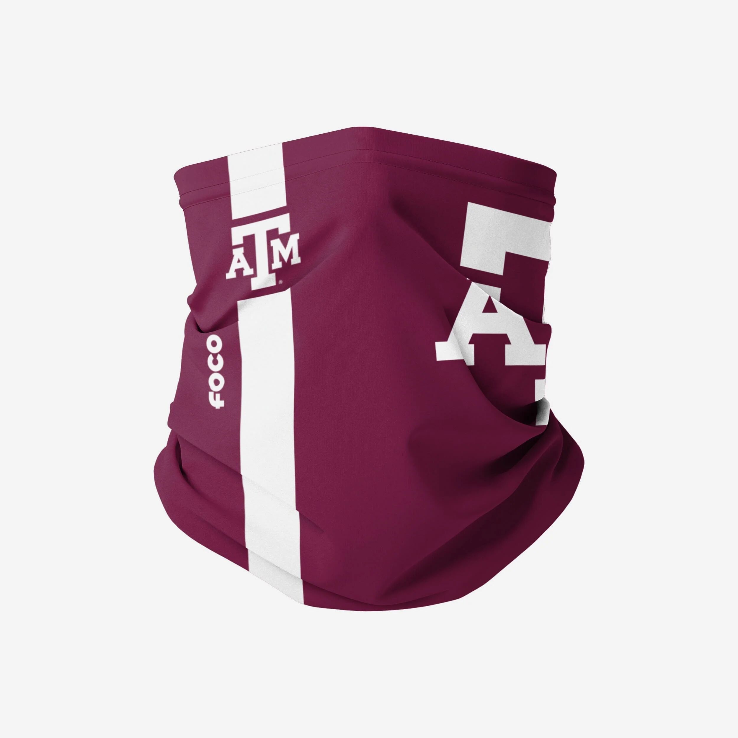 FOCO Texas A&M Aggies On-Field Sideline Team Stripe Big Logo Gaiter Scarf - Unisex
