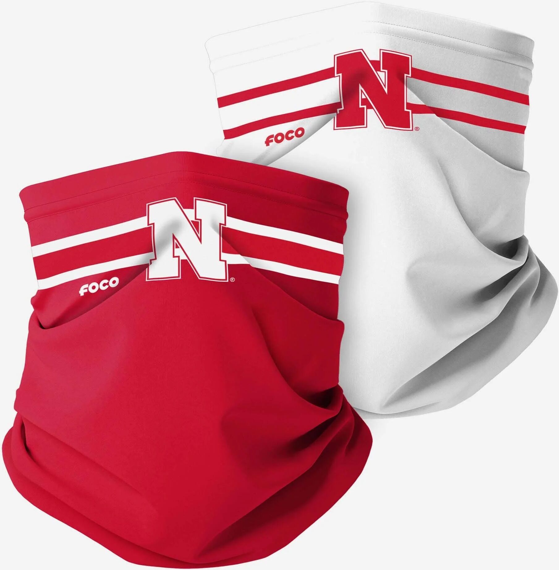 FOCO Nebraska Cornhuskers Stitched 2 Pack Gaiter Scarf - Unisex