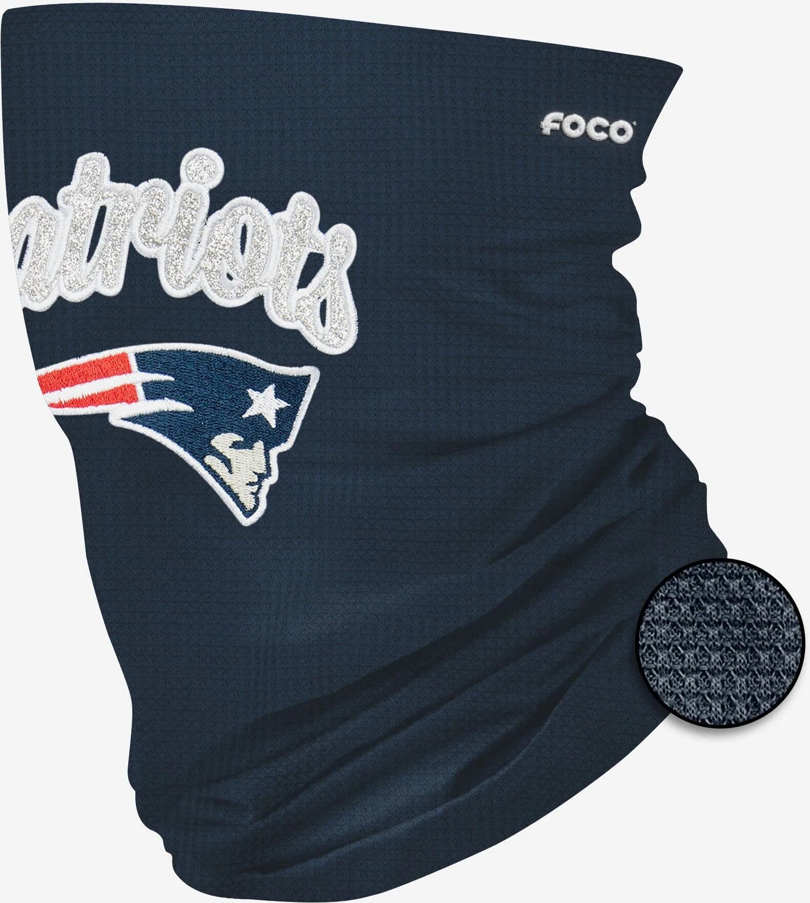 FOCO New England Patriots Glitter Waffle Gaiter Scarf - Unisex