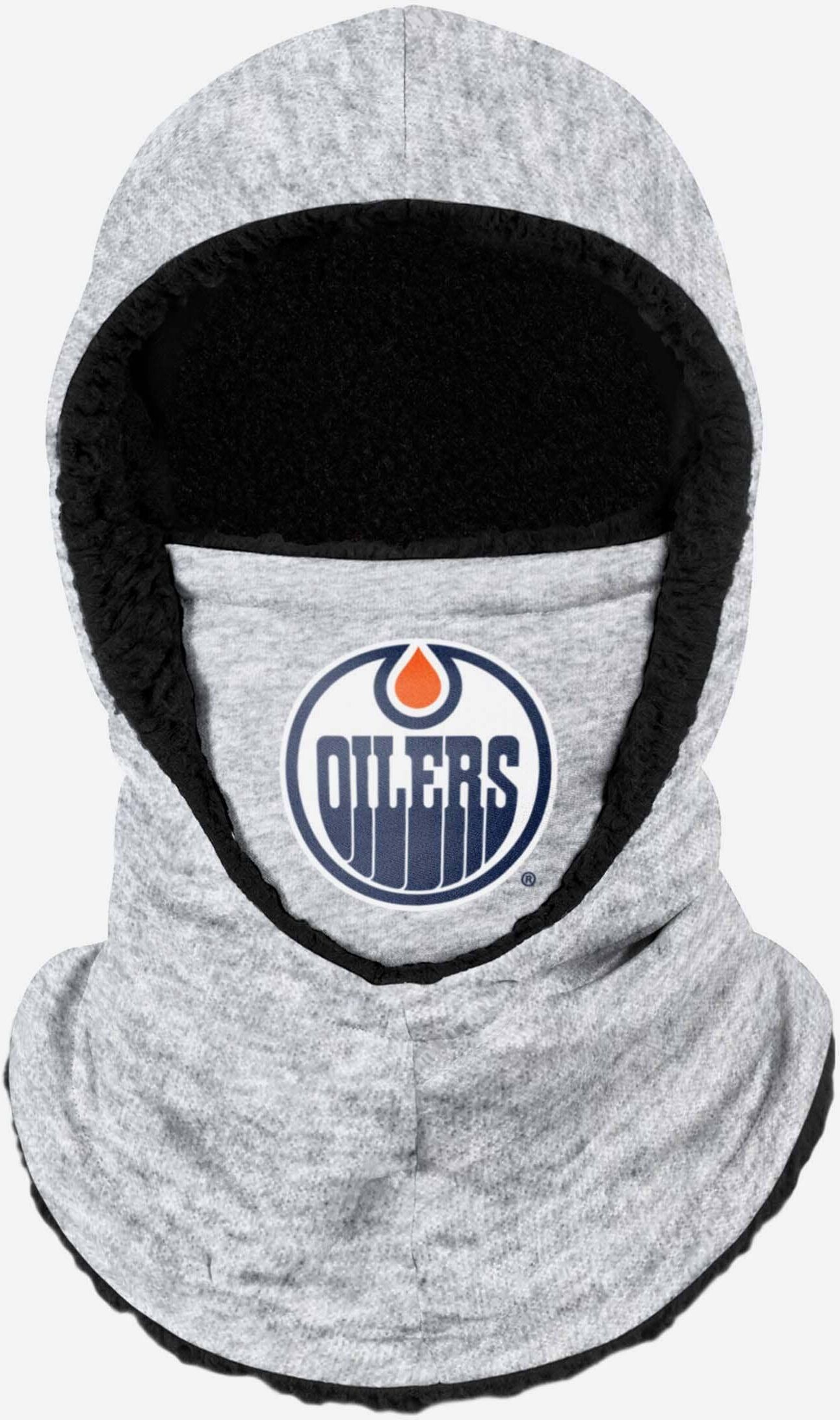 FOCO Edmonton Oilers Heather Grey Big Logo Hooded Gaiter - Unisex