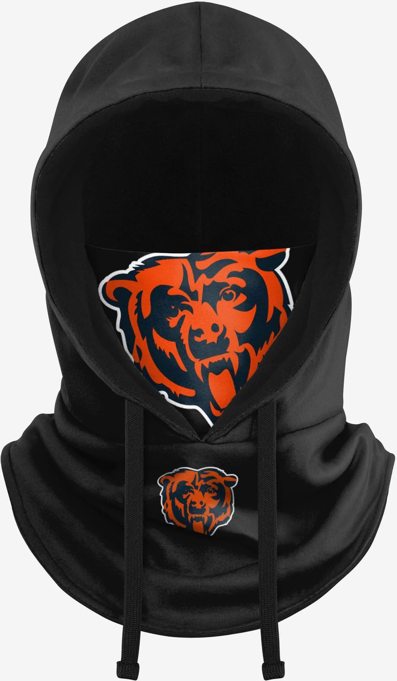 FOCO Chicago Bears Black Drawstring Hooded Gaiter - Unisex