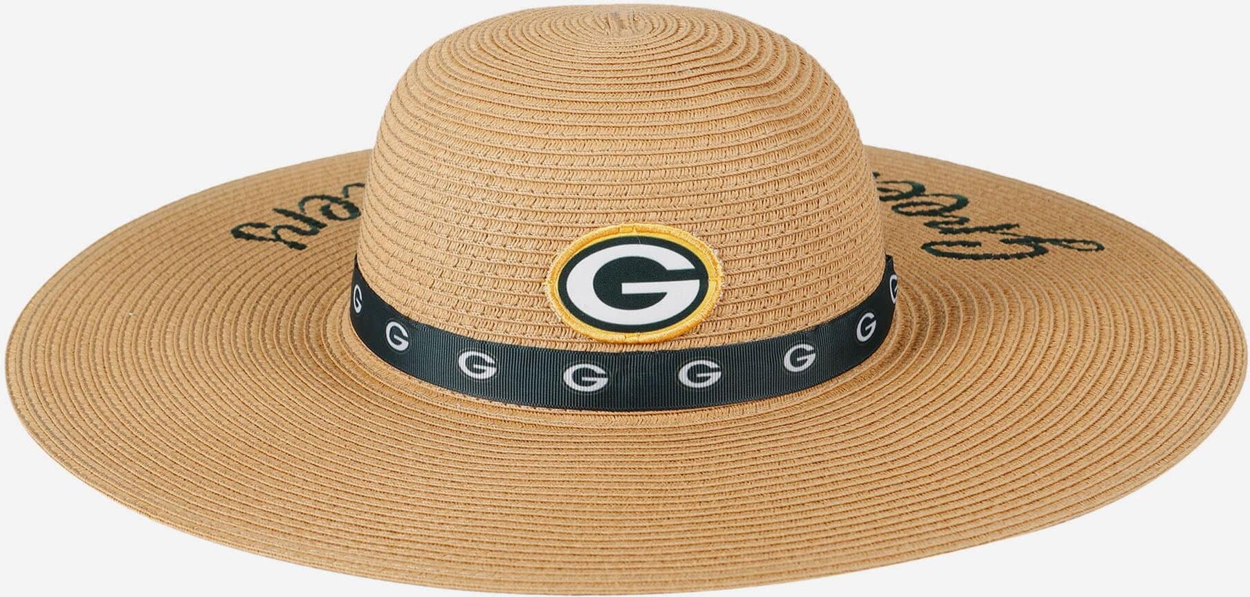 FOCO Green Bay Packers Womens Wordmark Beach Straw Hat - Women