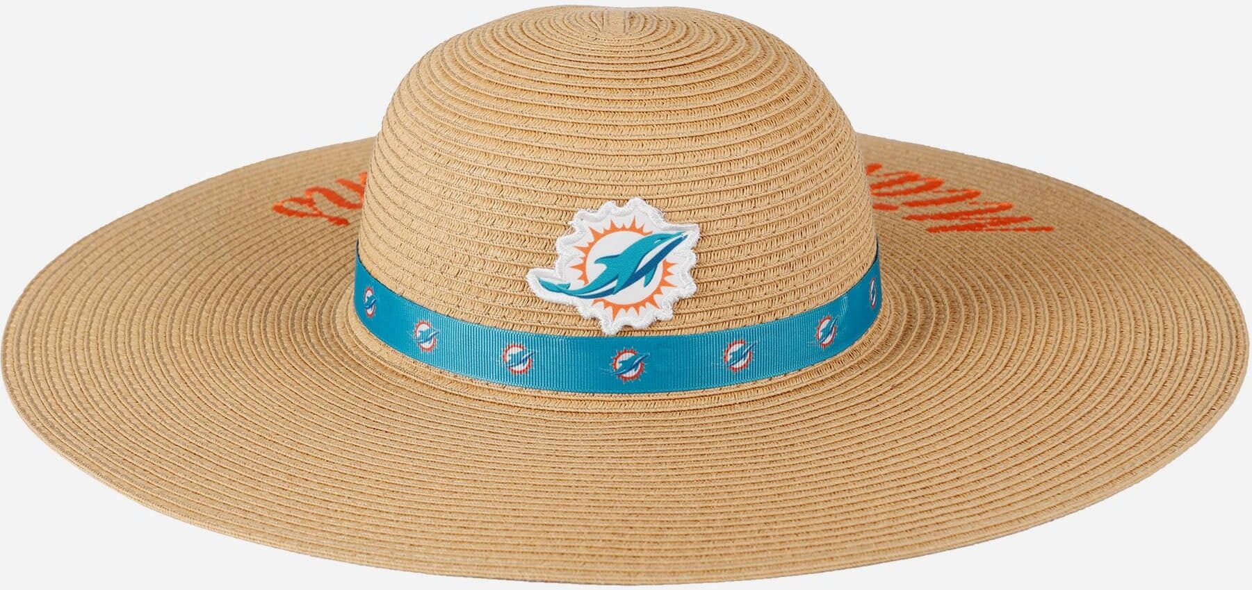 FOCO Miami Dolphins Womens Wordmark Beach Straw Hat - Women