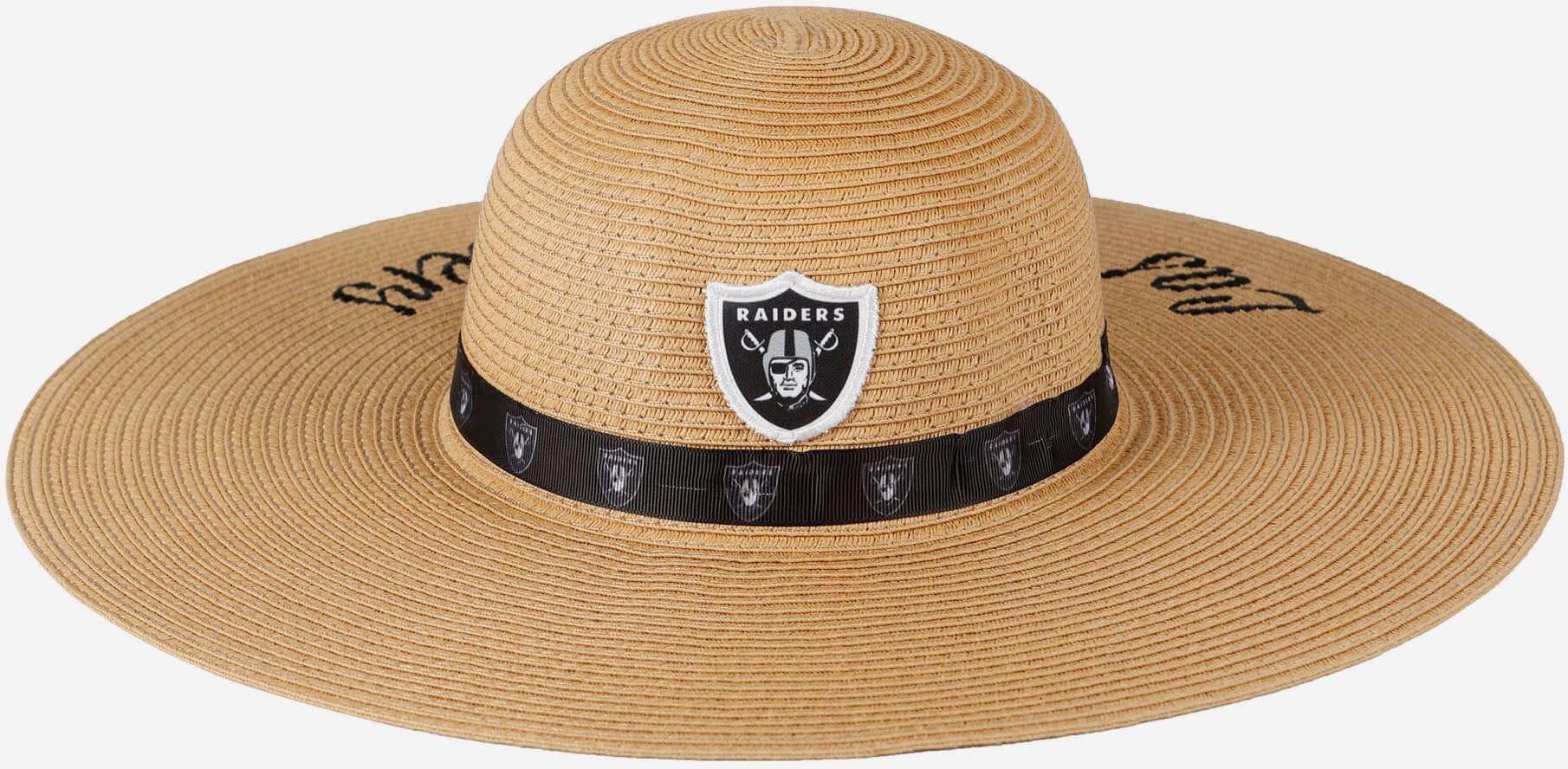 FOCO Las Vegas Raiders Womens Wordmark Beach Straw Hat - Women