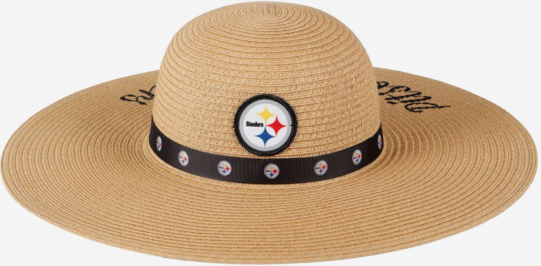 FOCO Pittsburgh Steelers Womens Wordmark Beach Straw Hat - Women