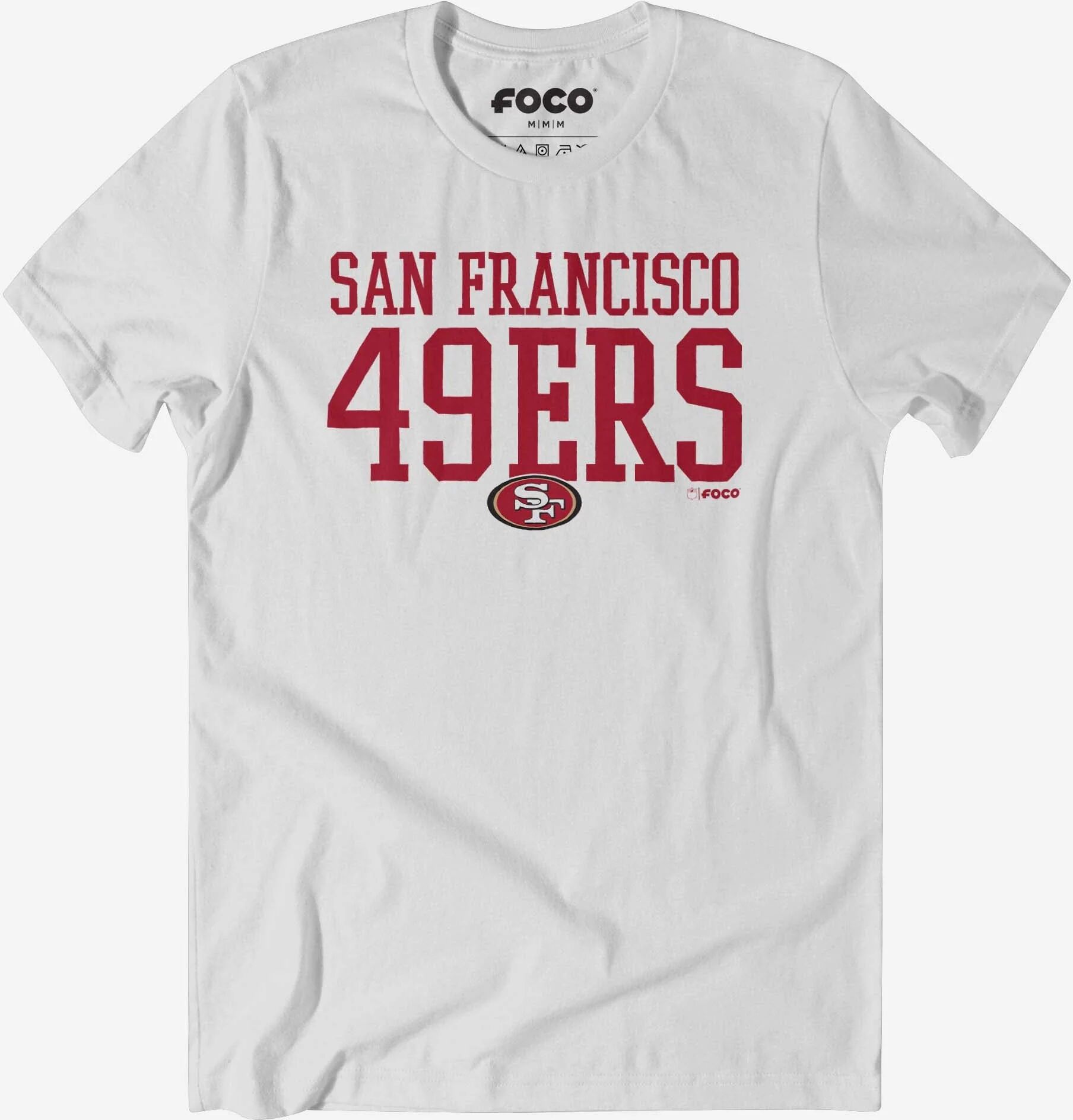 FOCO San Francisco 49ers Bold Wordmark T-Shirt - White / L - Men