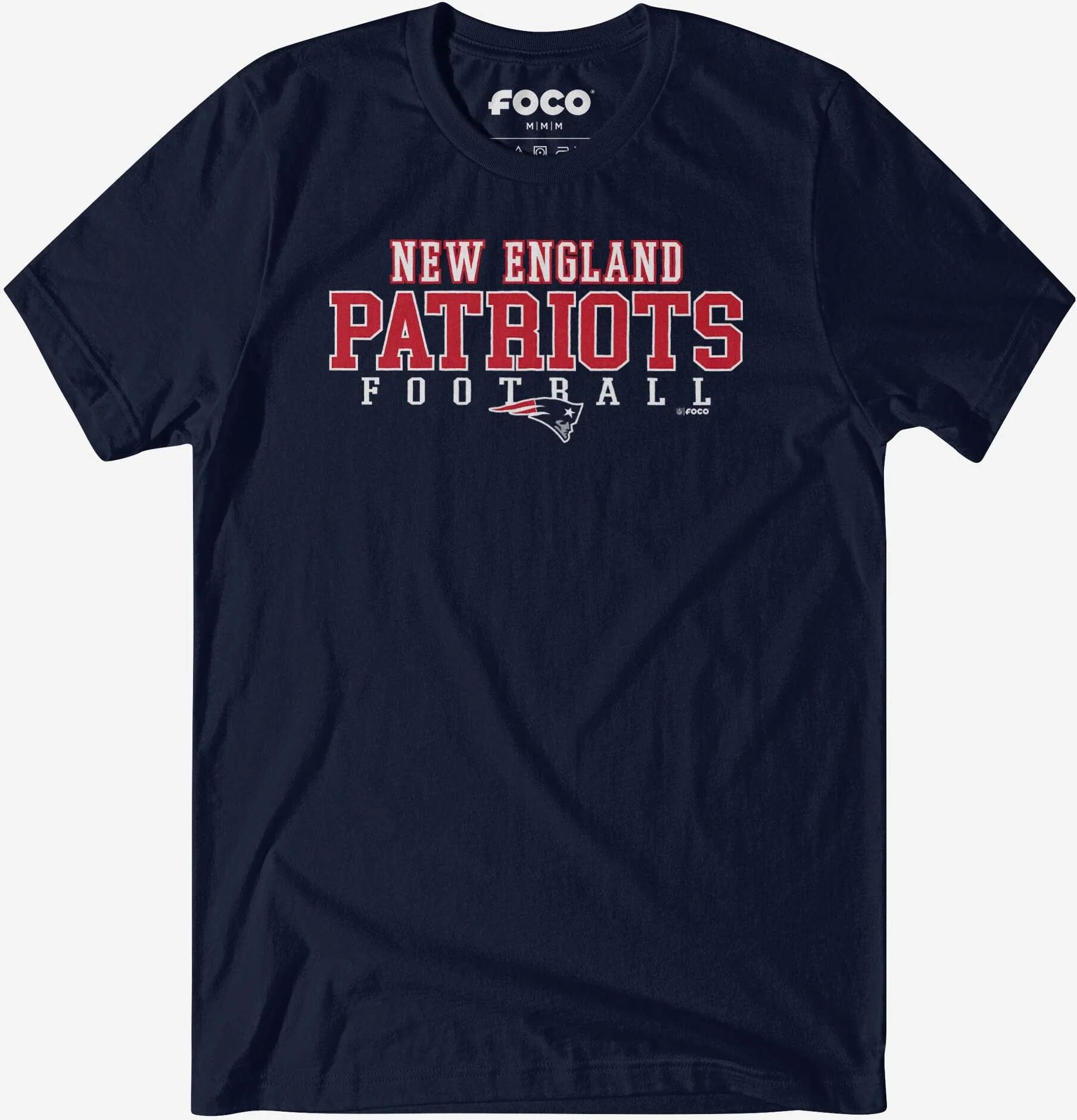 FOCO New England Patriots Football Wordmark T-Shirt - M - Men