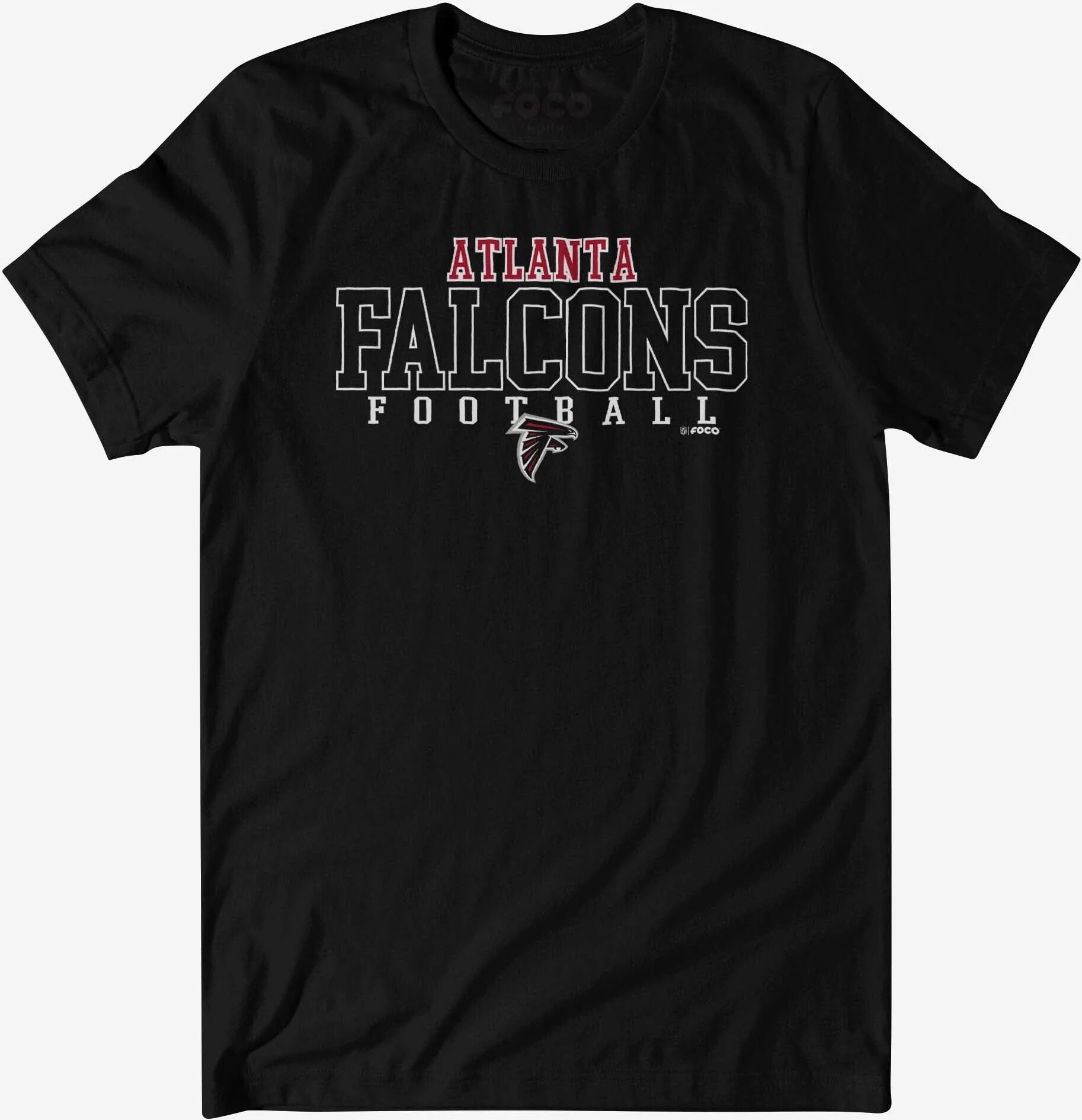 FOCO Atlanta Falcons Football Wordmark T-Shirt - Black / 2XL - Men