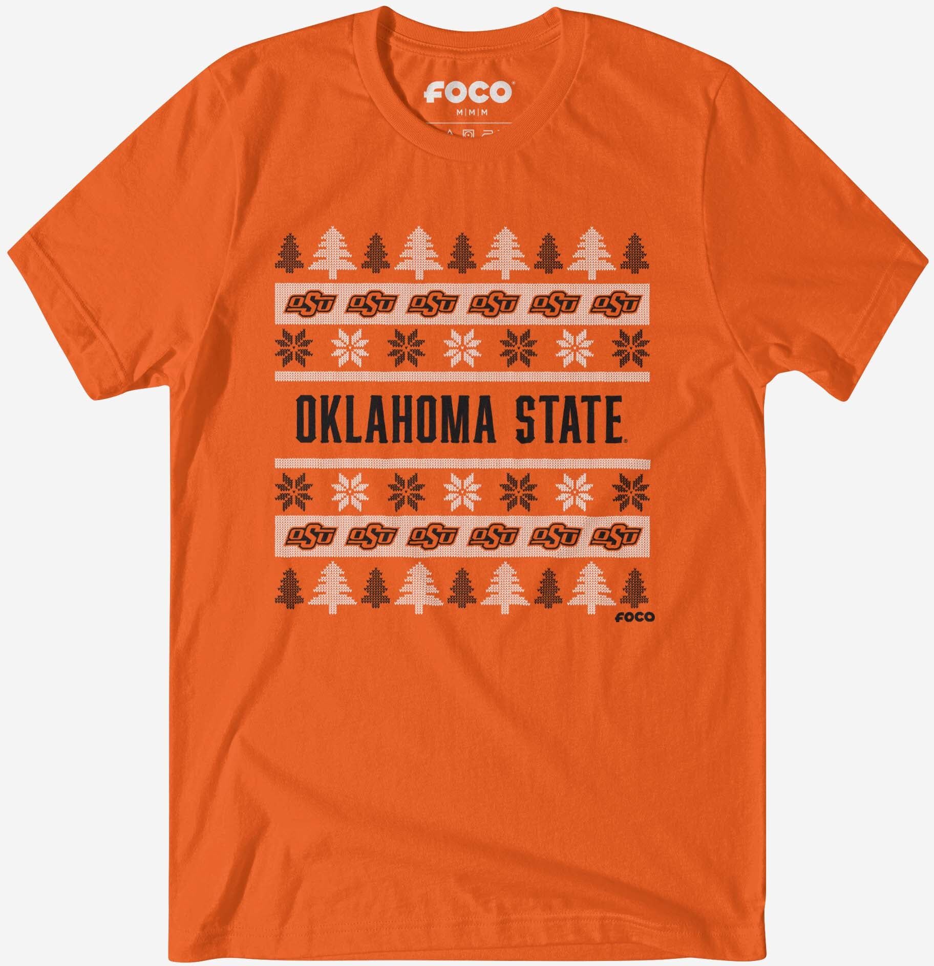 FOCO Oklahoma State Cowboys Holiday Sweater T-Shirt - M - Men